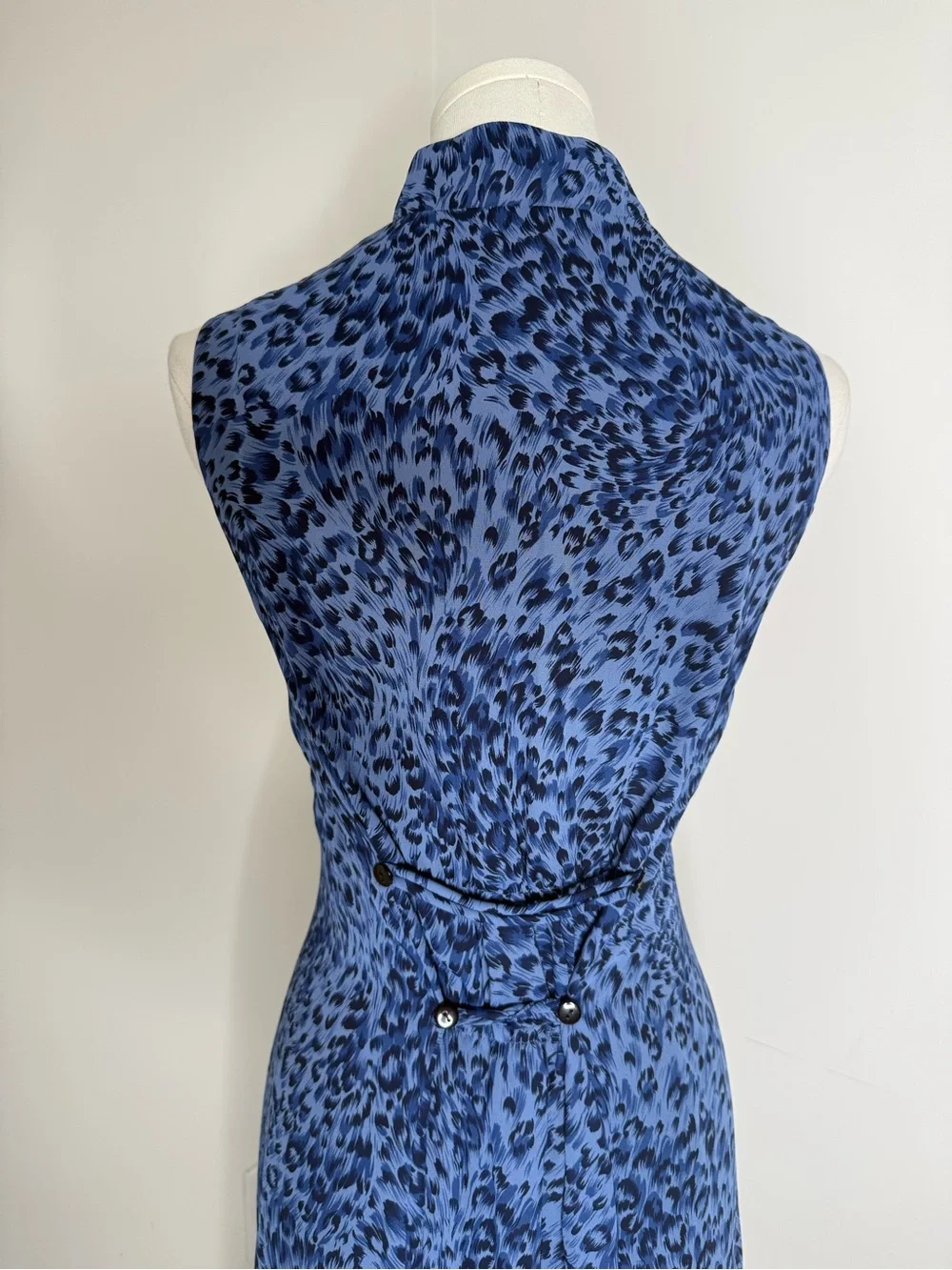 Coldwater Creek Blue Leopard Print Sleeveless Maxi Dress - Picture 15 of 16